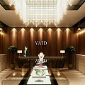 Jewelry Store Interior Design With Crystal Chandelier Wooden Panel Walls And Glass Display Cases