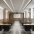 Modern classroom space 3d model