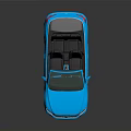 Blue Convertible SUV Car With Open Roof Modern Design And Shiny Silver Wheels