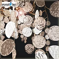Elegant Modern Crystal Chandelier With Golden Frame And Circular Crystal Pieces