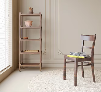 Middle Ancient Style Single Chair Dining Chair Single Chair Leisure Chair 3d model