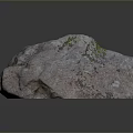 Natural Gray Stone with Green Moss and Rough Surface in Natural Environment