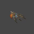 Realistic Crab Figure With Colorful Rubiks Cube On Gray Background