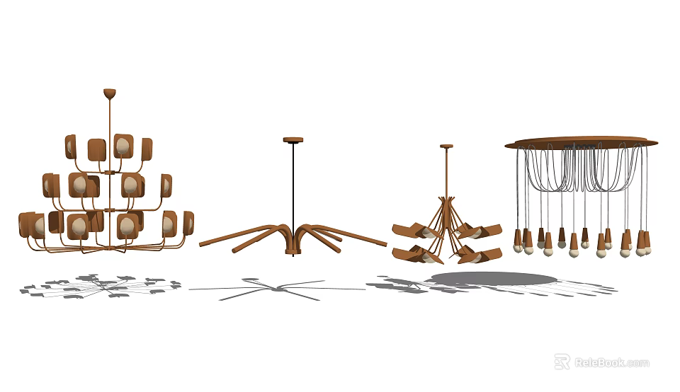 Modern Chandeliers With Stylish Designs And Multiple Light Arms For Interior Spaces 3d model 