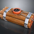 Brown Outdoor Clothing With Silver Straps And Orange Compass Decoration