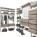 Modern Wooden Wardrobe Design With Hanging Rods Drawers And Storage For Clothes Shoes And Bags