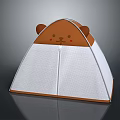 Cute Cartoon Bear Design Kids Play Tent with Brown and White Mesh Bottom