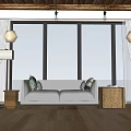 Hotel Guest Room Featuring Wooden Ceiling Large Windows And Comfortable Sofa With Modern Design