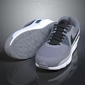 Gray And White Sports Sneakers With Black Laces And Treaded Sole