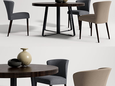 Modern Dining Table and Chair Combination Round Dining Table and Chair Combination model