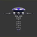 Modern Technical Equipment With Blue White Design Spiral Base And Antenna Parts