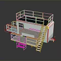 Practical Household Storage System With Platform Staircase And Railing