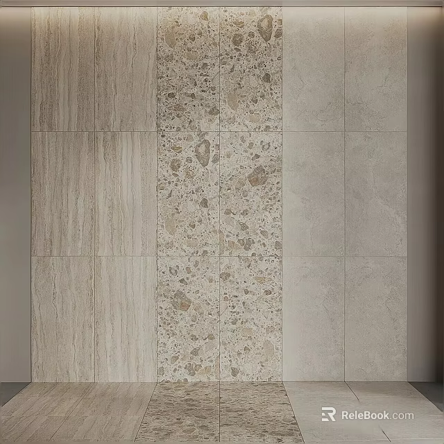 Various Textured Tile Floor Design With Wood Grain And Terrazzo Patterns 3d model