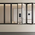 Folding window sliding window decorative hanging picture 3d model