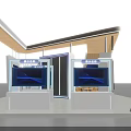 Modern Exhibition Booth Design Featuring QEYE LOGO With Large Digital Screen And Display Panels
