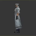 Male Medical Professional 3D Model Wearing Lab Coat Stethoscope And Black Gloves