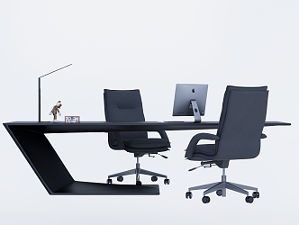 Office Desk and Chair Computer Chair Card Seat Computer Decoration Art Table 3d model