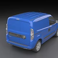 Blue Opel Van Exterior View With Front Headlights And Grille Design