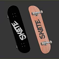 Stylish Black And Pink Skateboards With SKATE Brand Design For Daily Use