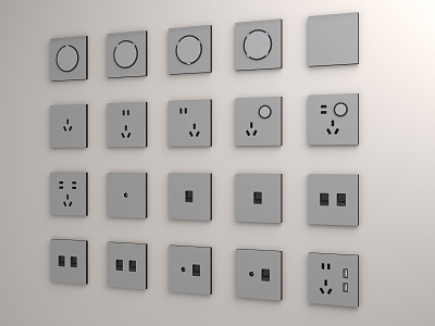 switch socket panel socket 3d model