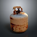 Old Rusted Gas Cylinder as Household Item With Corroded Metal Surface