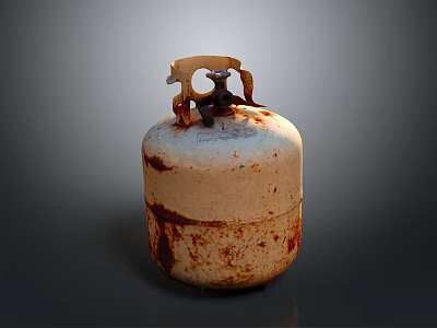 Old Rusted Gas Cylinder as Household Item With Corroded Metal Surface 3d model