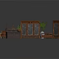 Traditional Architecture Interior Design With Wooden Screen Chest Chair And Green Plants