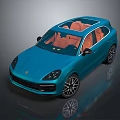 Blue SUV Car With Transparent Roof Orange Interior Sporty Wheels And Modern Design