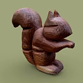 Handcrafted Wooden Squirrel Figurine Decorative Ornament Set With Cute Design For Home Decor