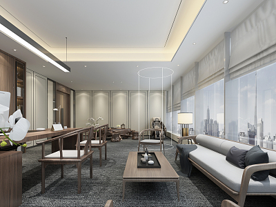 New Chinese Office General Manager Office 3d model