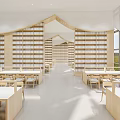 Modern Library Bookstore Book Bar 3d model