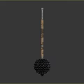 Traditional Weapon With Wooden Handle And Metal Spiked Ball Structure Design