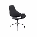 Modern Black Office Chair With Curved Backrest And Metal Legs Design