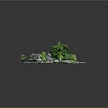 Modern Architectural Model Scene With Buildings Trees Parking Lot And Vehicles