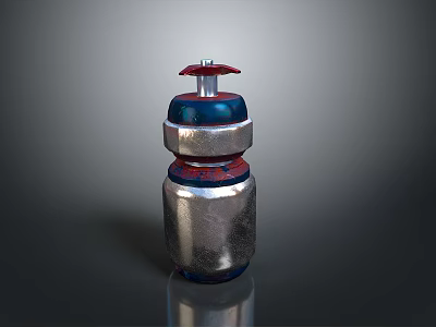 Red Top Silver Container With Layered Design For Household Daily Use Essentials 3d model
