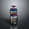 Red Top Silver Container With Layered Design For Household Daily Use Essentials