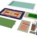 Detailed Basketball Gym Layout Design With Floor Plans Court And Section Views