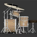 Natural Wood Drum Set With Multiple Drums Cymbals And Sturdy Stands For Home Use