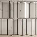 Modern Interior Folding Doors With Glass Panels And Metal Frames