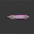 Pink And Gray Pistol With ROX Lettering Brown Grip And Rabbit Charm