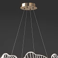 Modern White Petal Shaped Chandelier With Wavy Lines Design In Interior Space