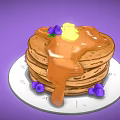 Delicious Stack of Pancakes With Butter Drizzled Syrup and Fresh Blueberries