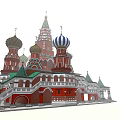Ancient Architecture Of Historic Russian Church With Colorful Onion Domes And Spires