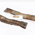 Natural Wood Strips with Bark and Rustic Textures for Craft Projects 3d model