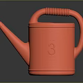 Stylish Red Watering Can With Number 3 Design For Daily Household Appliance Use
