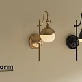 Poliform Modern Wall Lamps in Brass and Black Finish with Elegant Stylish Design