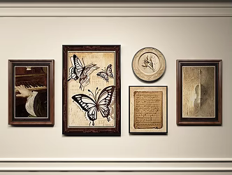 Vintage Decorative Painting Antique Decorative Painting Decorative Painting Combination Decorative Painting Frame Photo Frame 3d model