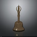 Reflective Brass Carved Bell Decor For Classic Furniture Accent Piece