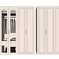 Modern Light Wardrobe with Glass Doors Internal Lighting Clothing Storage Solid Doors and Golden Handles