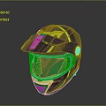 Tactical Weapon Helmet with Modern Black Yellow Design and Protective Visor 3d model